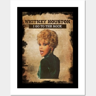 Vintage Old Paper 80s Style Whitney Houston Posters and Art